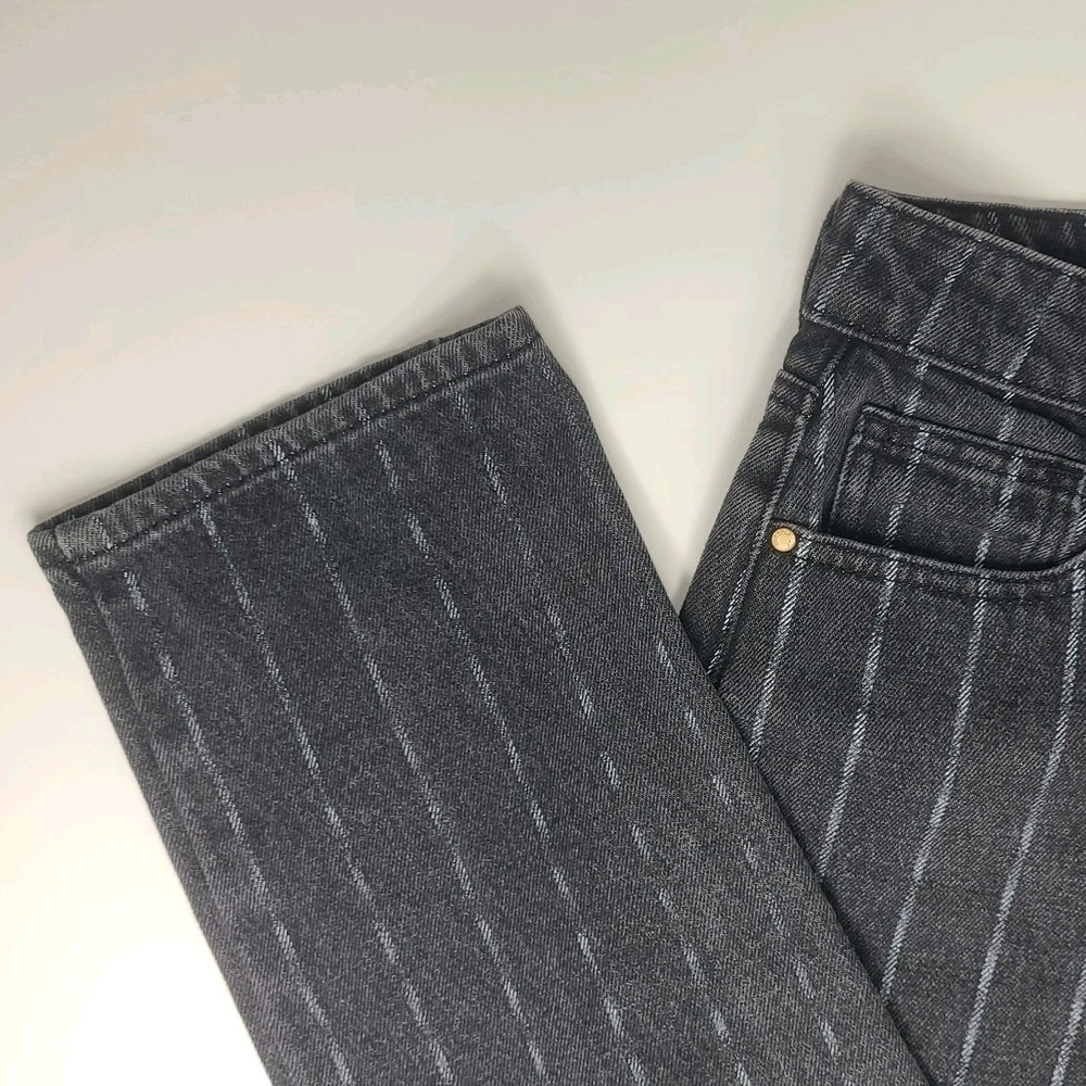 PacSun Pinstripe Mom Jeans Size 26 Black Vertical Stripe High Rise Denim